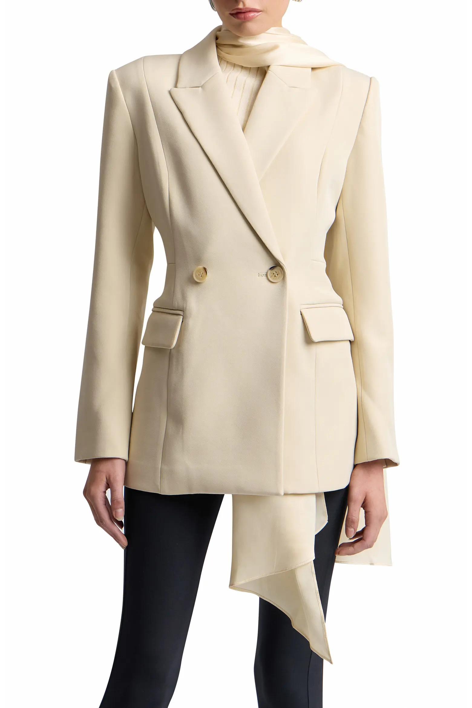 Sculpted Stretch Jacket with Detachable Scarf (Women) | Nordstrom | Nordstrom