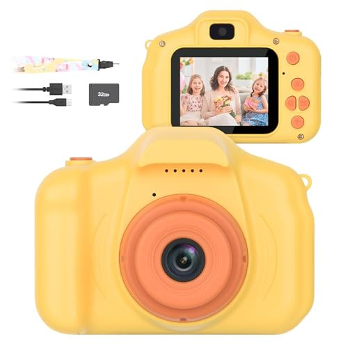 Mafiti Kids Camera,26MP HD Mini Selfie Digital Camera for Kids,Toddler Camera1080P Video,Outdoor Toy for Holiday,Birthday Xmas Gift for 3-8 Years Old Girl Boy (Orange) | Amazon (US)