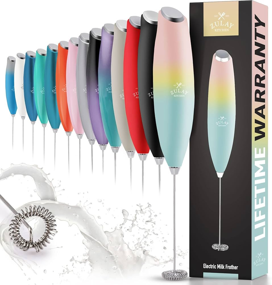 Zulay Powerful Milk Frother for Coffee with Upgraded Titanium Motor - Handheld Frother Electric W... | Amazon (US)