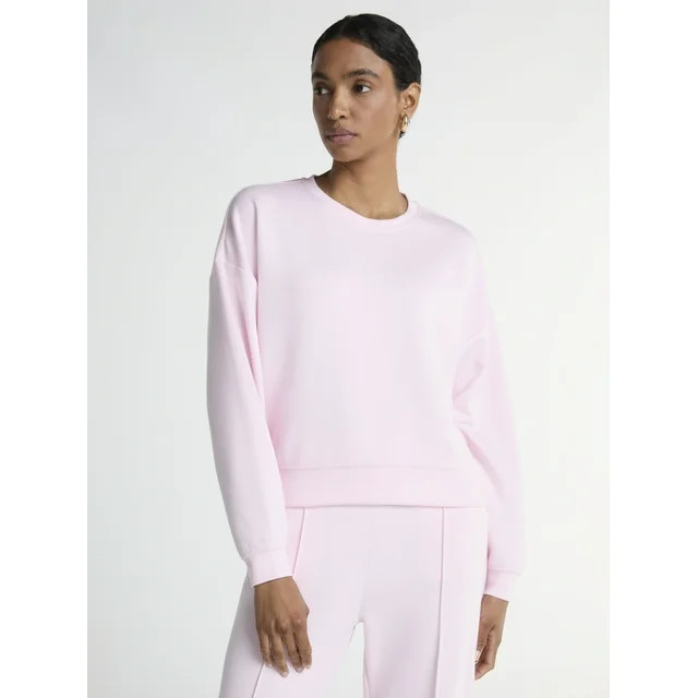 Scoop Women's and Women's Plus Ultimate ScubaKnit Cropped Sweatshirt with Drop Sleeves, Size XS-4... | Walmart (US)