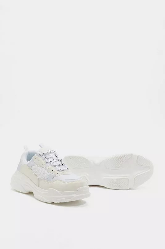Lace Up Chunky Mesh Sneakers | Nasty Gal (US)