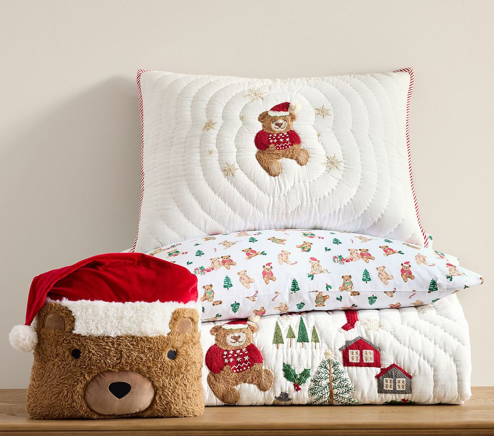 Holiday Teddy Bears Quilt Bedding Set | Pottery Barn Kids