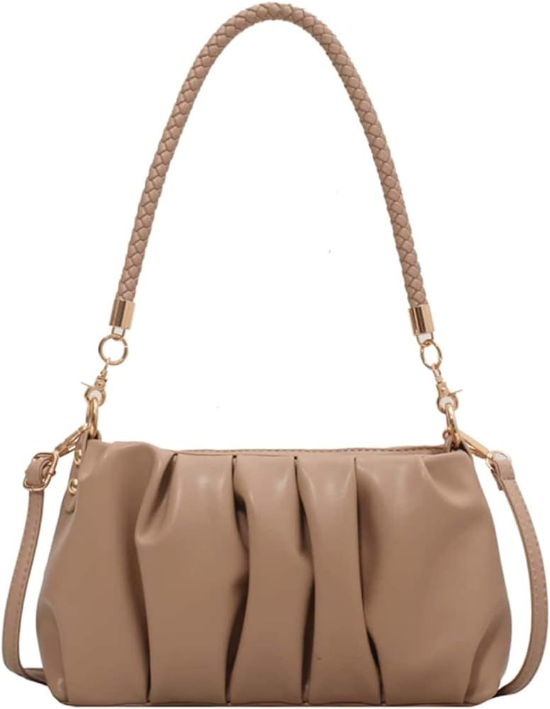 Verdusa Women's Ruched Shoulder Bag PU Leather Crossbody Clutch Handbag | Amazon (US)
