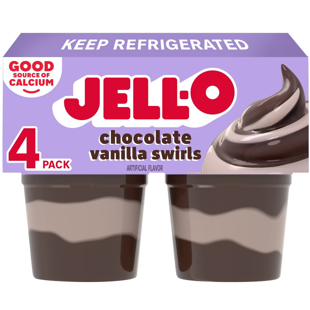 Jell-O Original Chocolate Vanilla Swirls Pudding Cups Snack - 15.5oz/4ct | Target