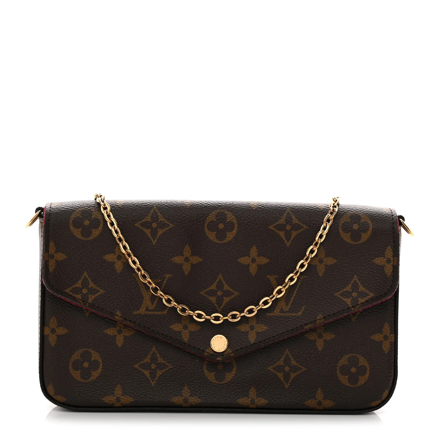 Louis Vuitton Monogram Pochette Felicie Chain Wallet Fuchsia 1891543 | FASHIONPHILE (US)
