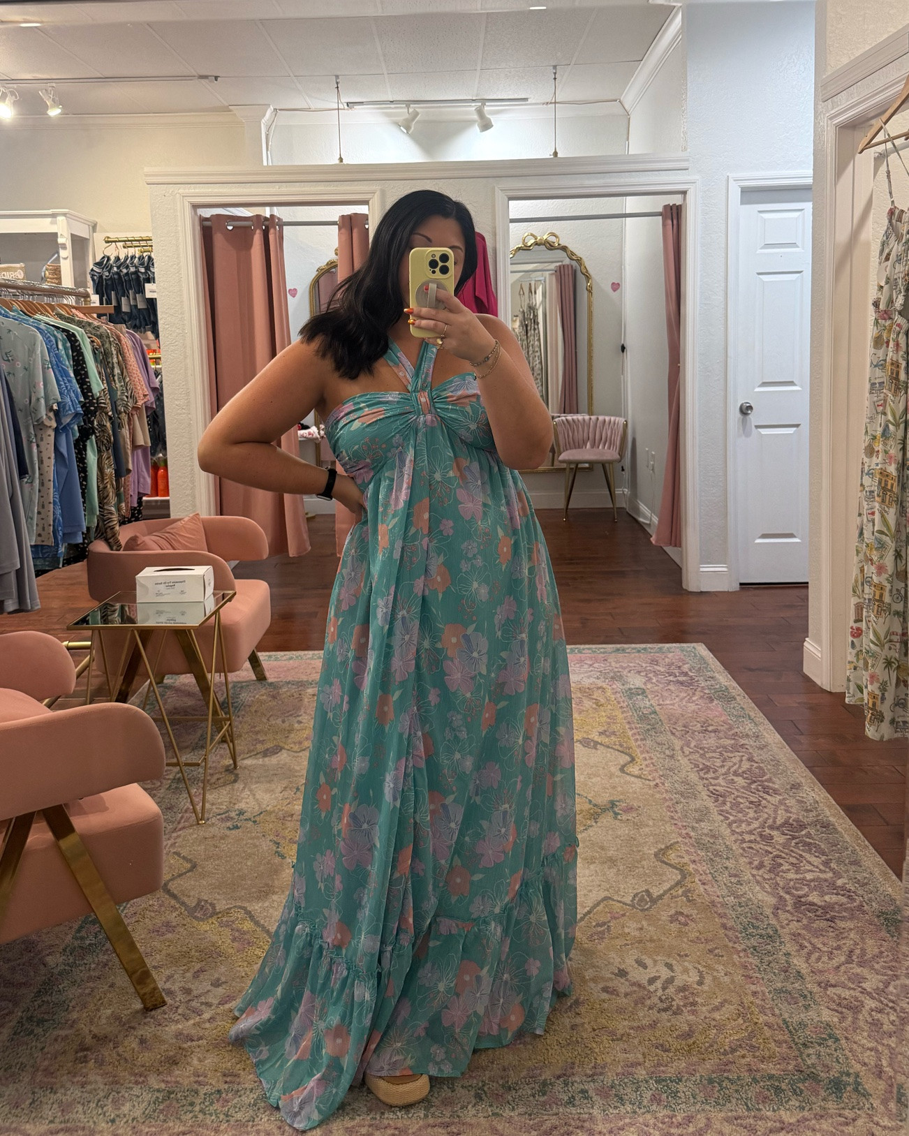 Serving island getaway energy in this beautiful floral maxi. 🌺☀️ Lightweight, flattering, and so comfortable—just add wedges and your favorite accessories for the perfect vacation look. 

Wearing a size Large in the dress!

#LTKootd #LTKTravel #LTKMidsize