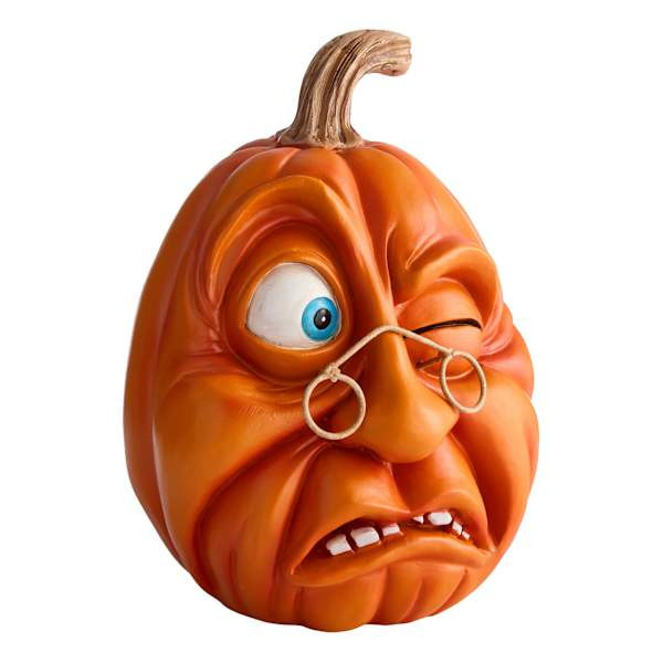 Halloween Pumpkin Character Decor At Home, Orange, Resin | At Home