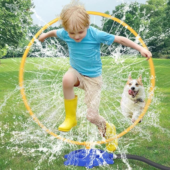 Rotating Water Sprinkler for Kids Outdoor Play, Toddler Sprinkler Toy with 46 Nozzles, Fun Summer... | Amazon (US)