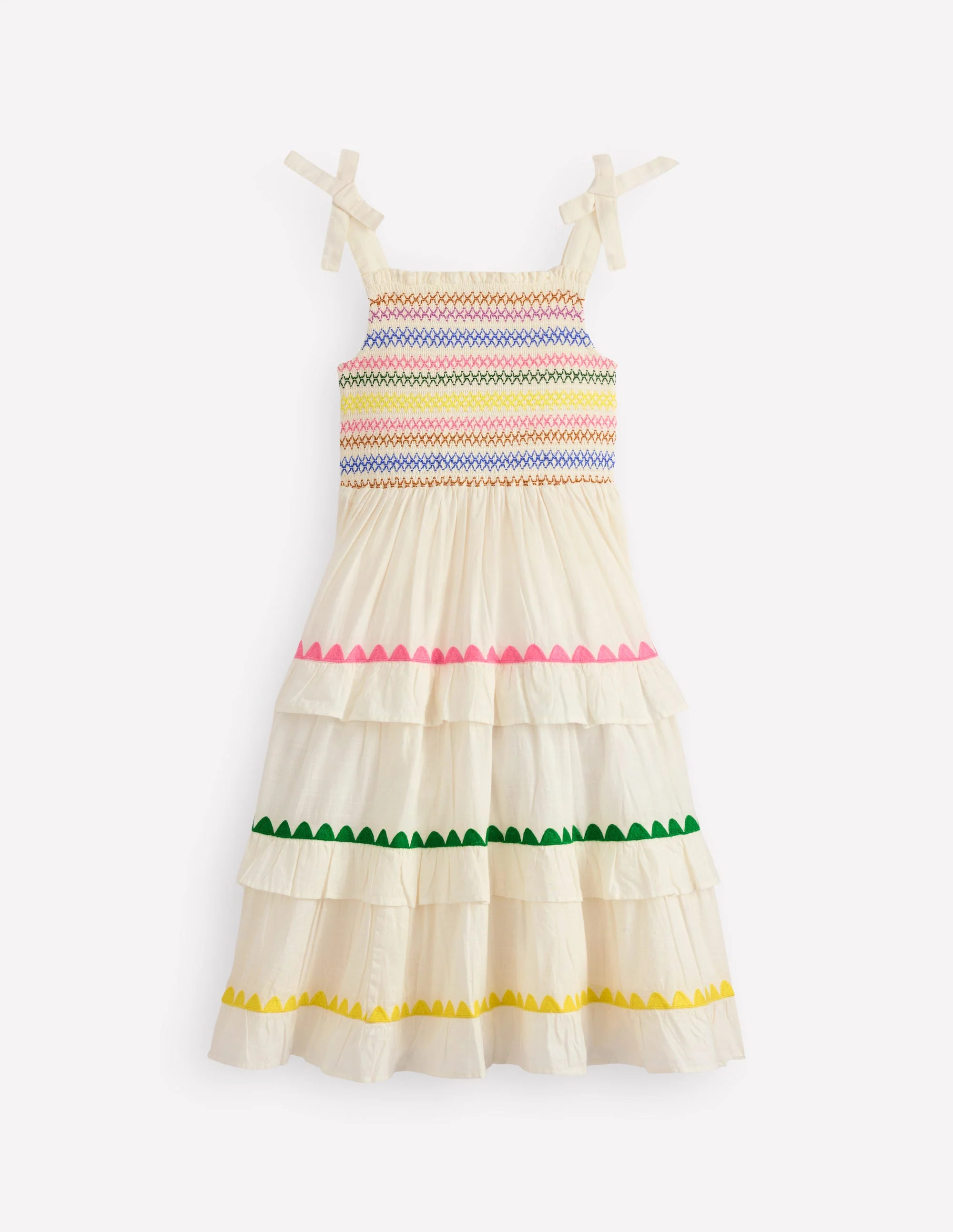 Odette Tiered Woven Sundress-Soft Ivory | Boden UK