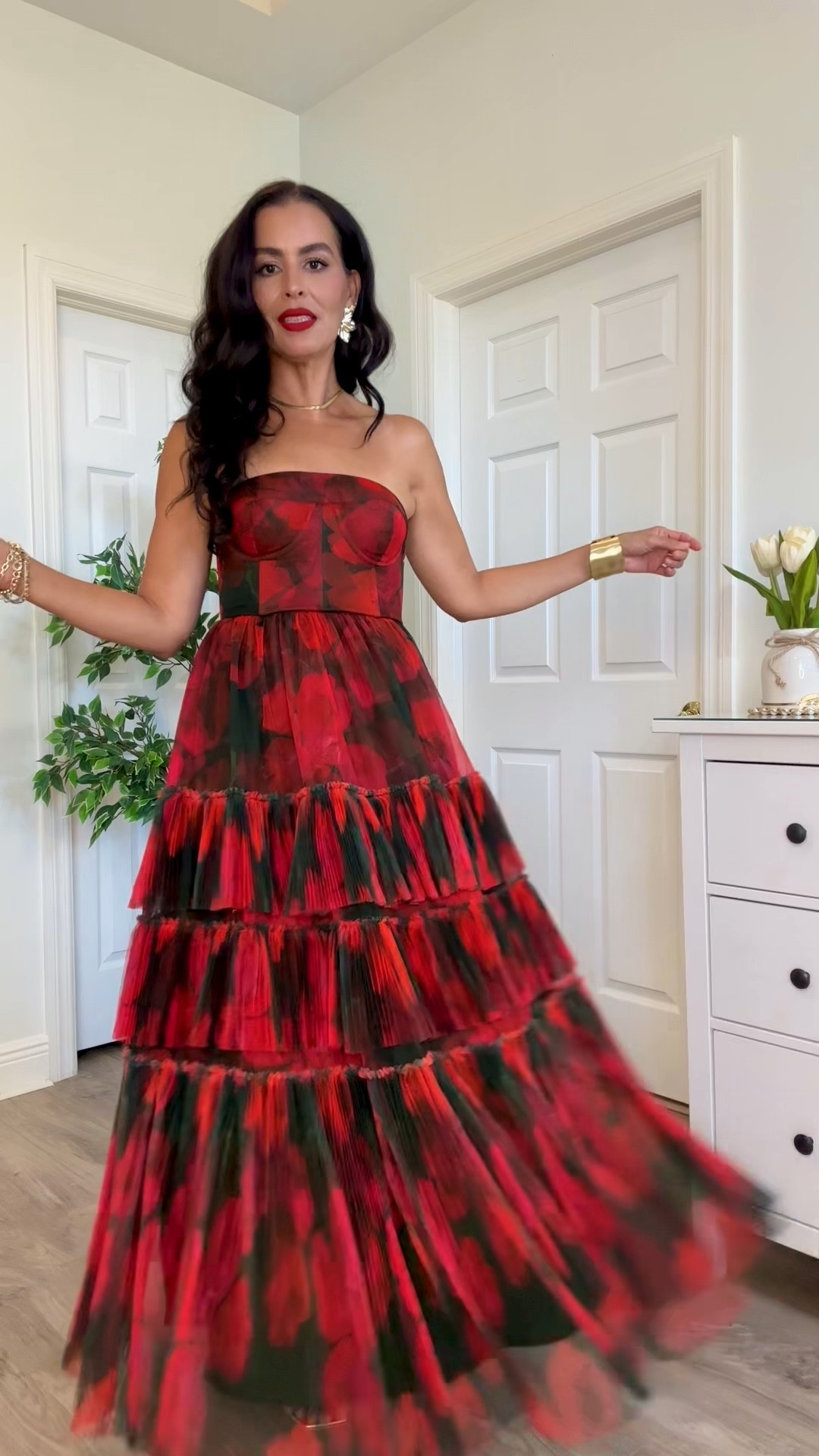 This dress is perfection! Wearing a size 0. 
Lipstick is the real mvp. Shoes are tts. Bag is very affordable. 

Wedding guest dress, fall special event dress. 

#LTKStyleTip #LTKWedding #LTKParties