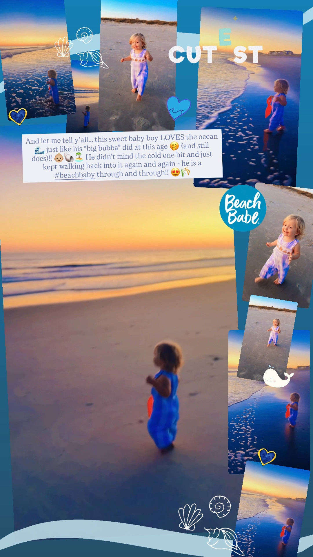 And let me tell y’all……. this sweet baby boy LOVES the ocean 🌊 just like his “big bubba” did at this age 🤭 (and still does)!! 👶🏼🐚🏝️ He didn’t mind the cold one bit and just kept walking hack into it again and again - he is a #beachbaby through and through!! 😍🌾

#LTKTravel #LTKBaby