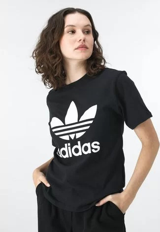 Camiseta adidas Originals Trefoil Preta | Dafiti (BR)