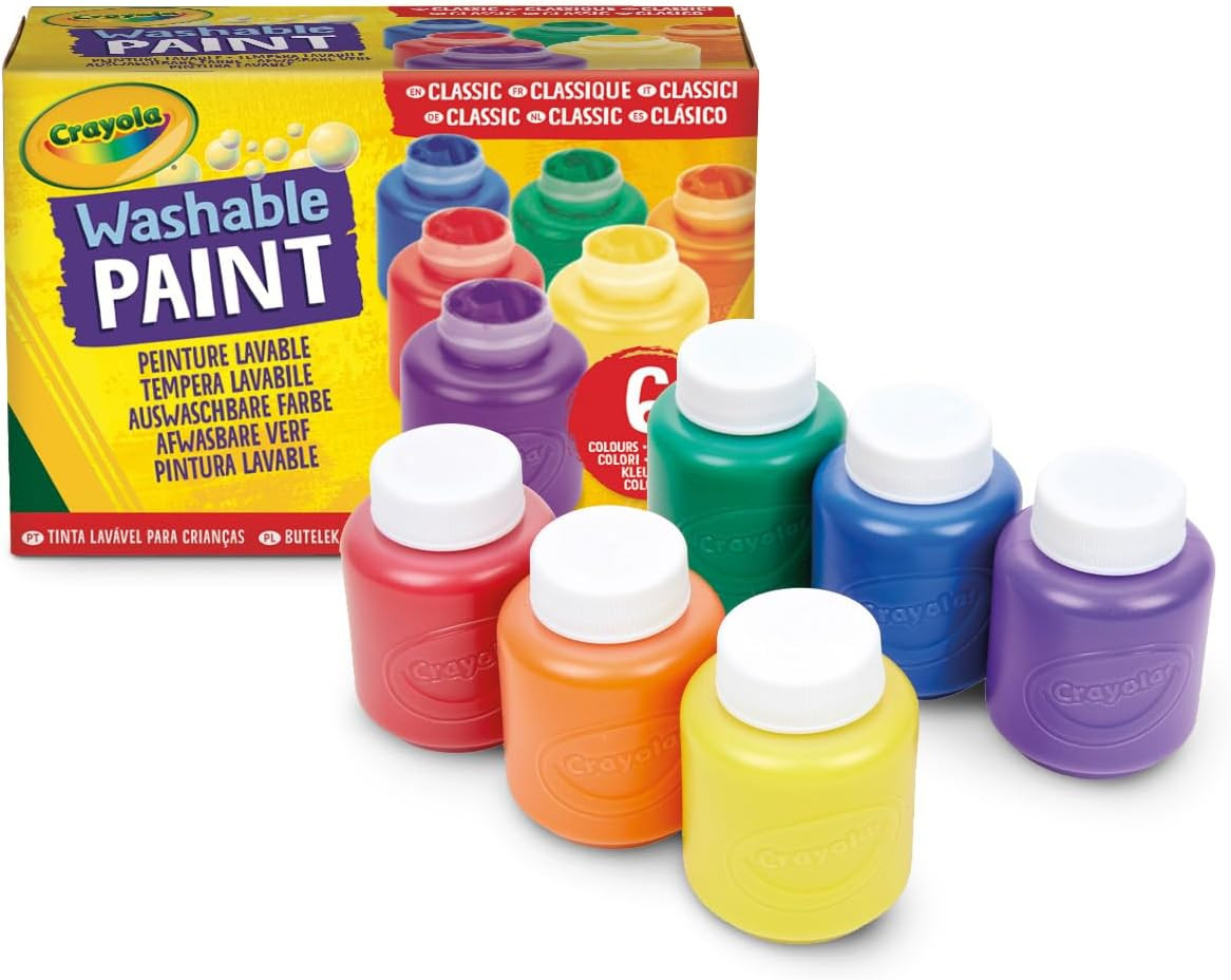 CRAYOLA Washable Paints - Assorted Colours (Pack of 6) | Perfect for Any Arts & Crafts Needs - Ea... | Amazon (UK)