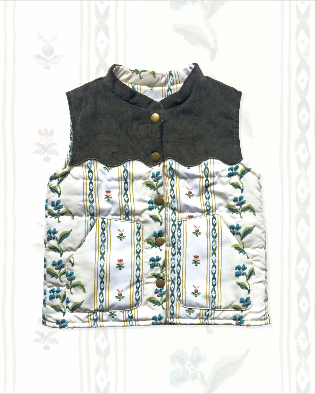 Scallop Vest in French Stripe | Sun House Children's