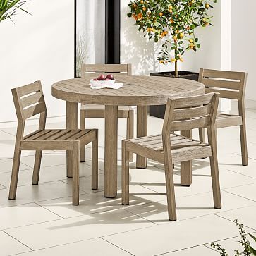 Portside Outdoor Round Dining Table | West Elm (US)