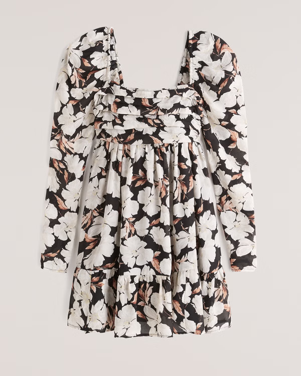 Long-Sleeve Ruched Mini Dress | Abercrombie & Fitch (US)