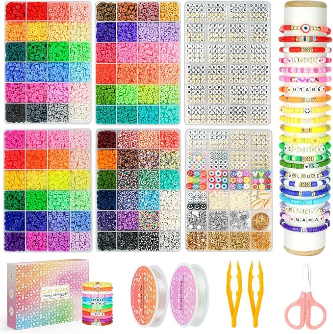 Friendship Bracelet Making Kit 96 Colors, 900pcs Letter Beads, 100pcs Number Bead, Gold Silver Sp... | Amazon (US)