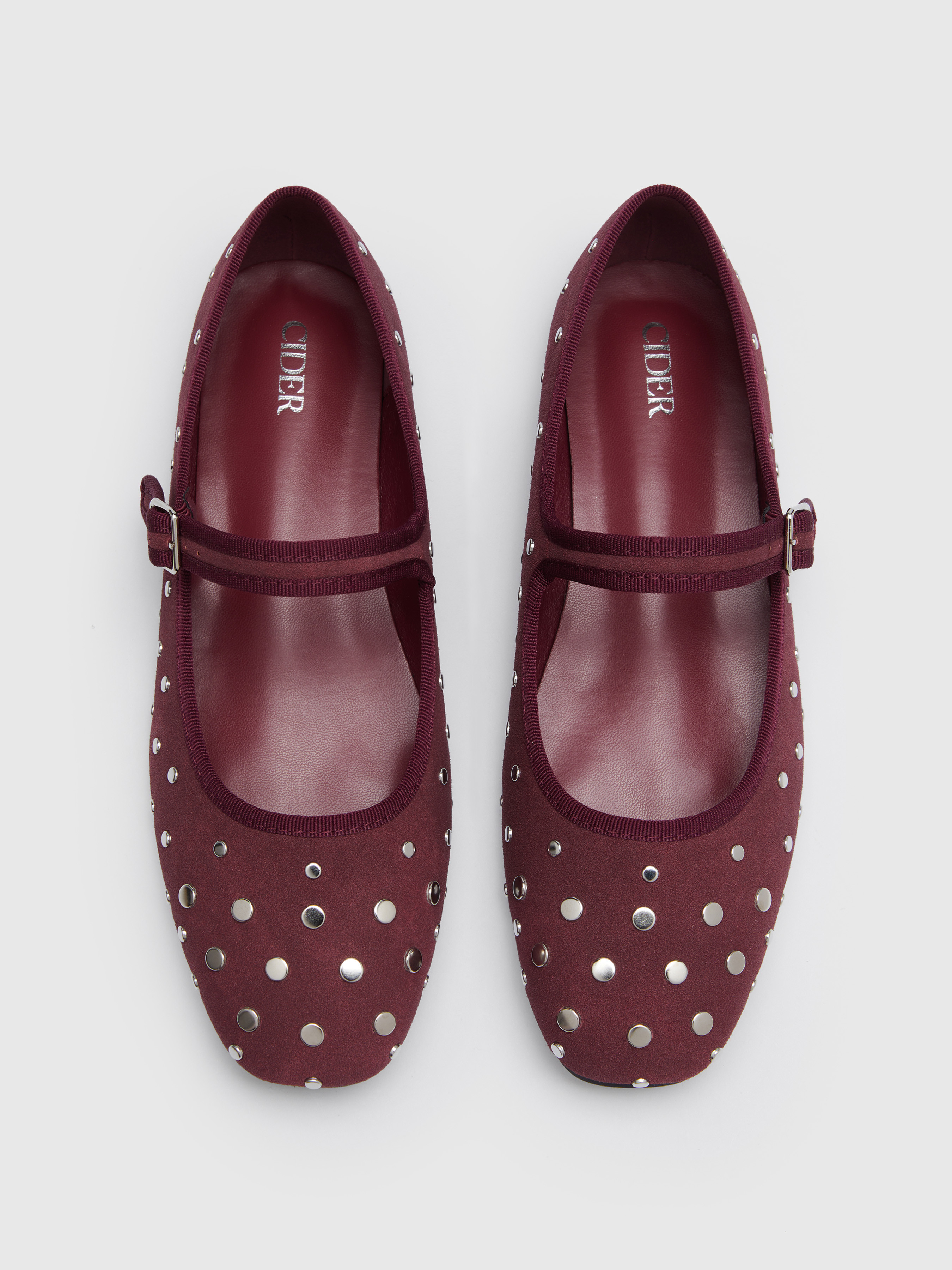 STUDDED MARY JANE FLATS For Daily Casual Party/Clubbing Coffee Shop Work | Cider