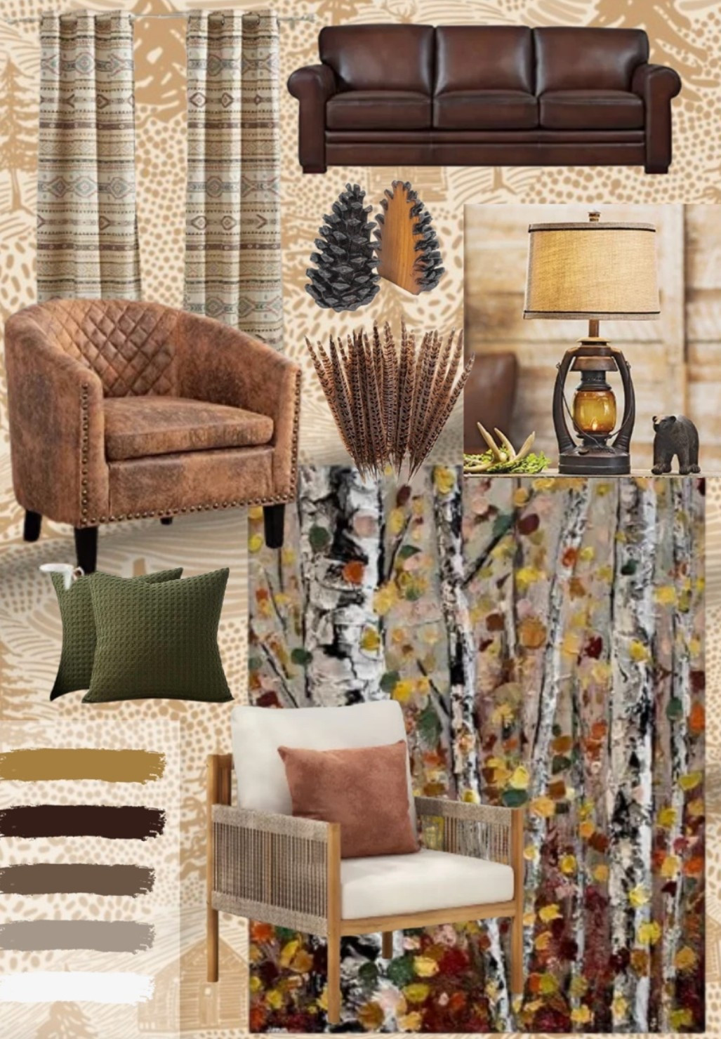 Warm Lodge Living Room| Mood Board| Rustic Cabin Decor Ideas

#LTKHome #LTKTravel #LTKmomlife