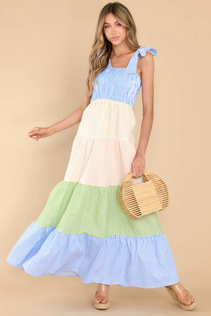 Sweetest Intentions Blue Multi Stripe Maxi Dress | Red Dress 