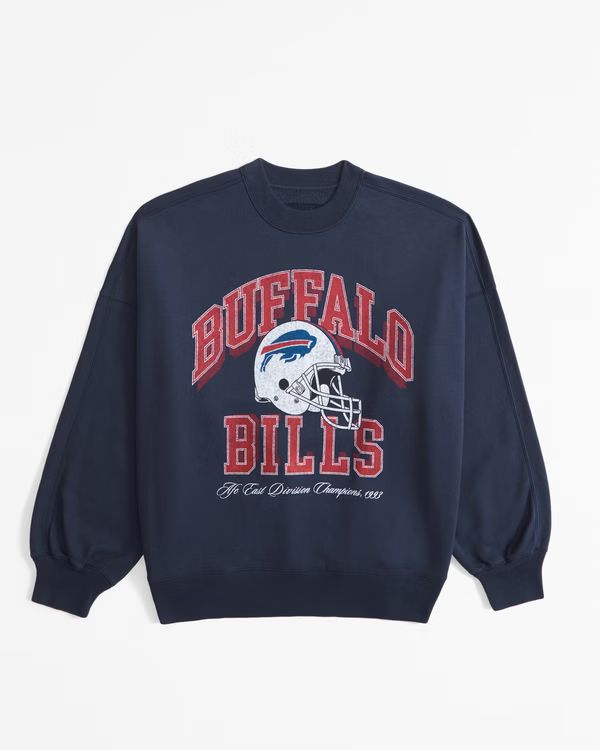 Women's Buffalo Bills Graphic Oversized Sunday Crew | Women's Tops | Abercrombie.com | Abercrombie & Fitch (US)