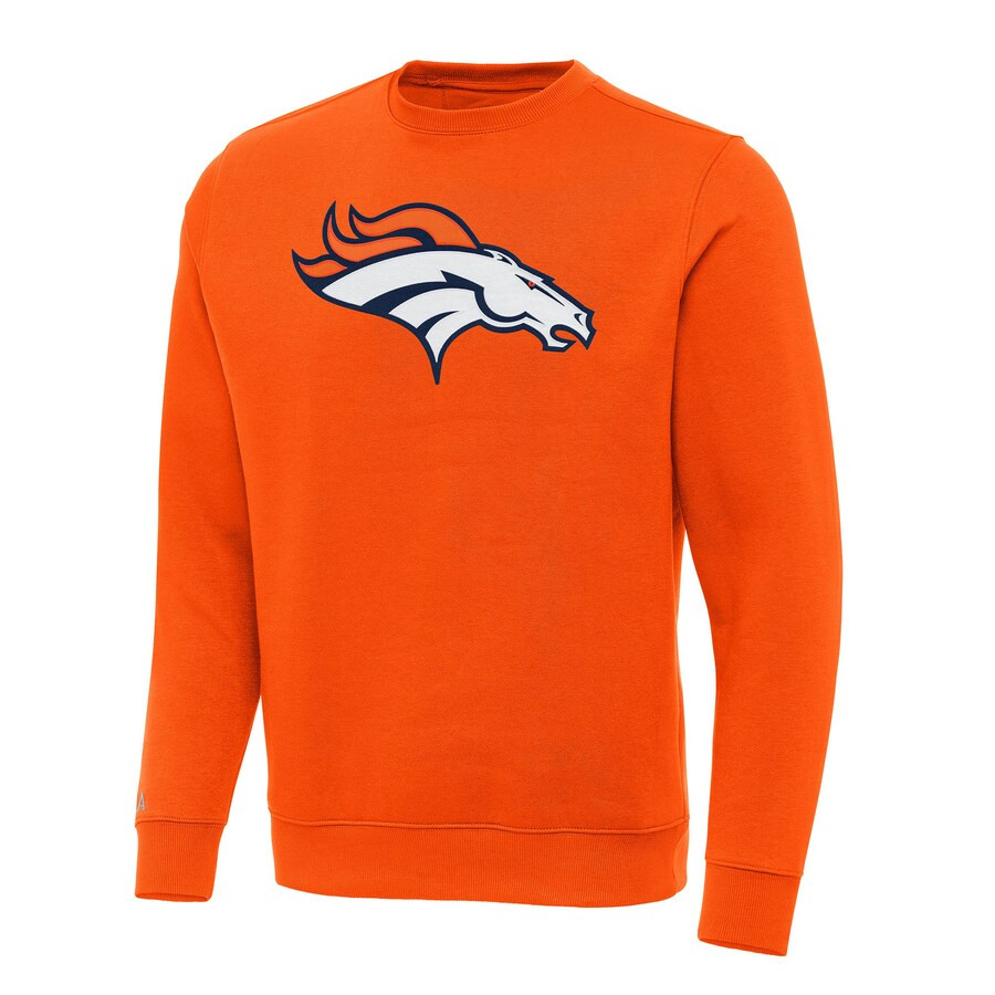 Denver Broncos Antigua Victory Pullover Sweatshirt - Orange | Fanatics