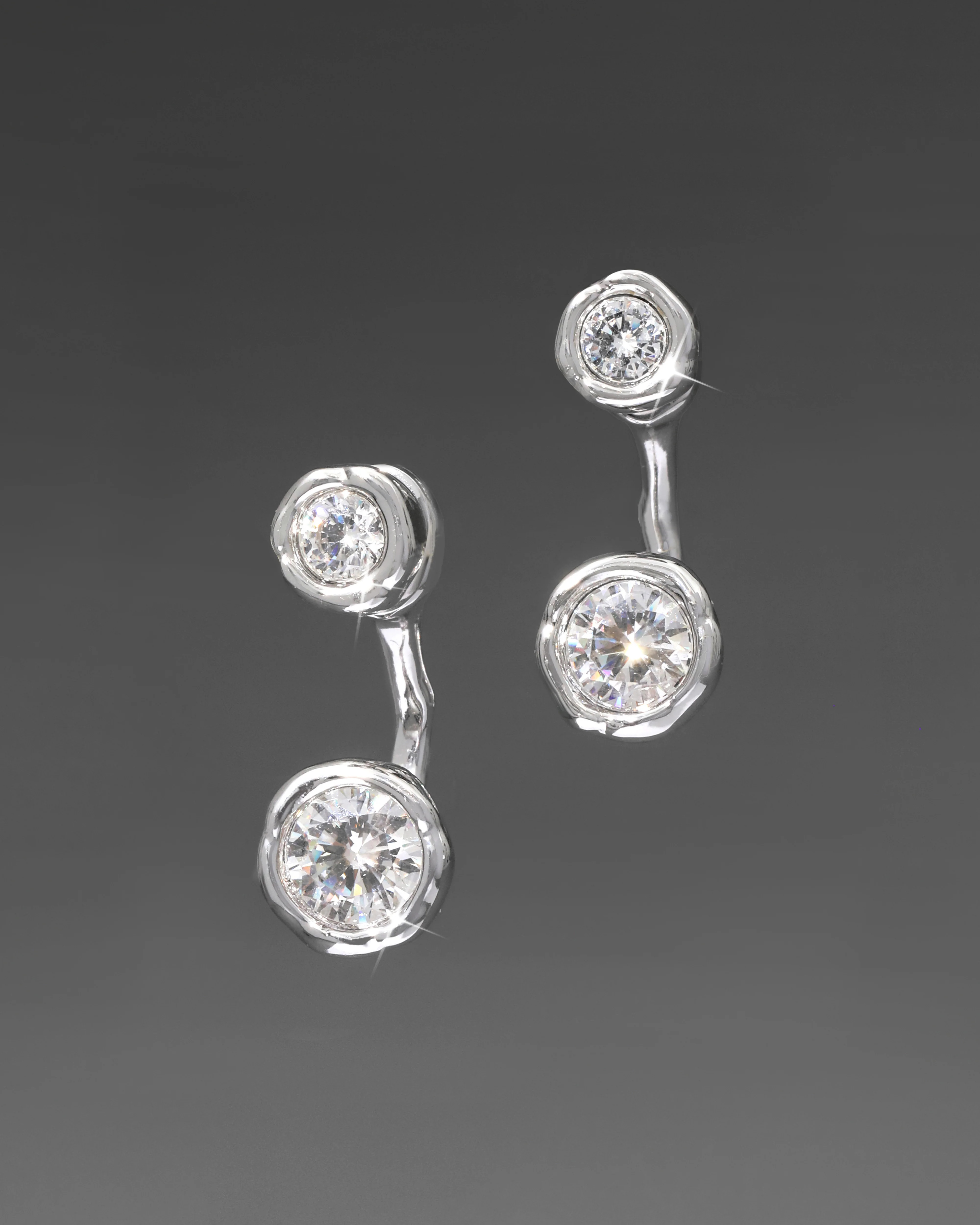 Alexis Bittar Asterales Molten Front Back Earrings in Silver | Statement Jewelry from Alexis Bittar | Alexis Bittar