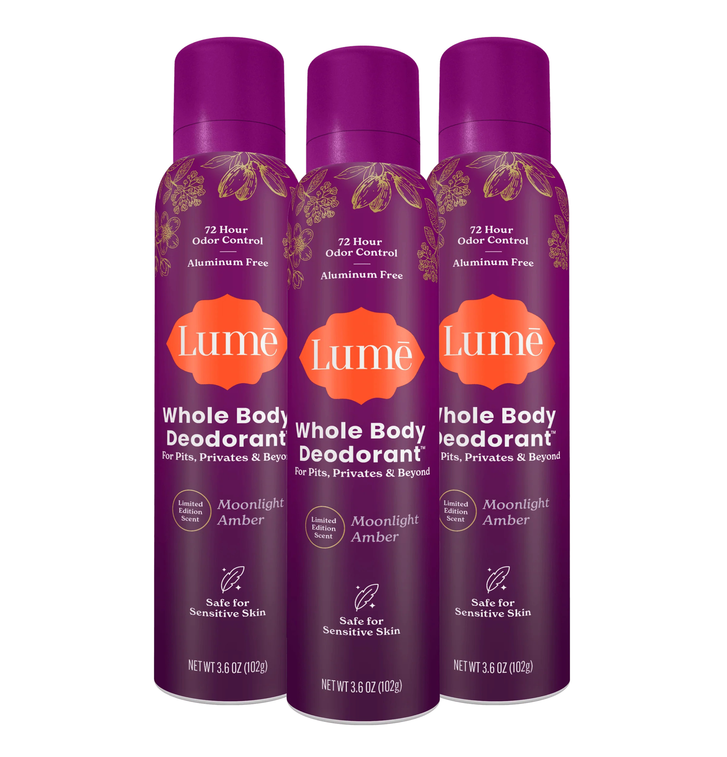 Moonlight Amber | Spray Deodorant 3-Pack | Lume Deodorant
