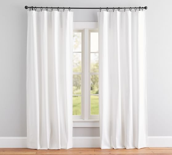 Broadway Pole-Pocket Curtain, Set of 2, 96", White | Pottery Barn (US)