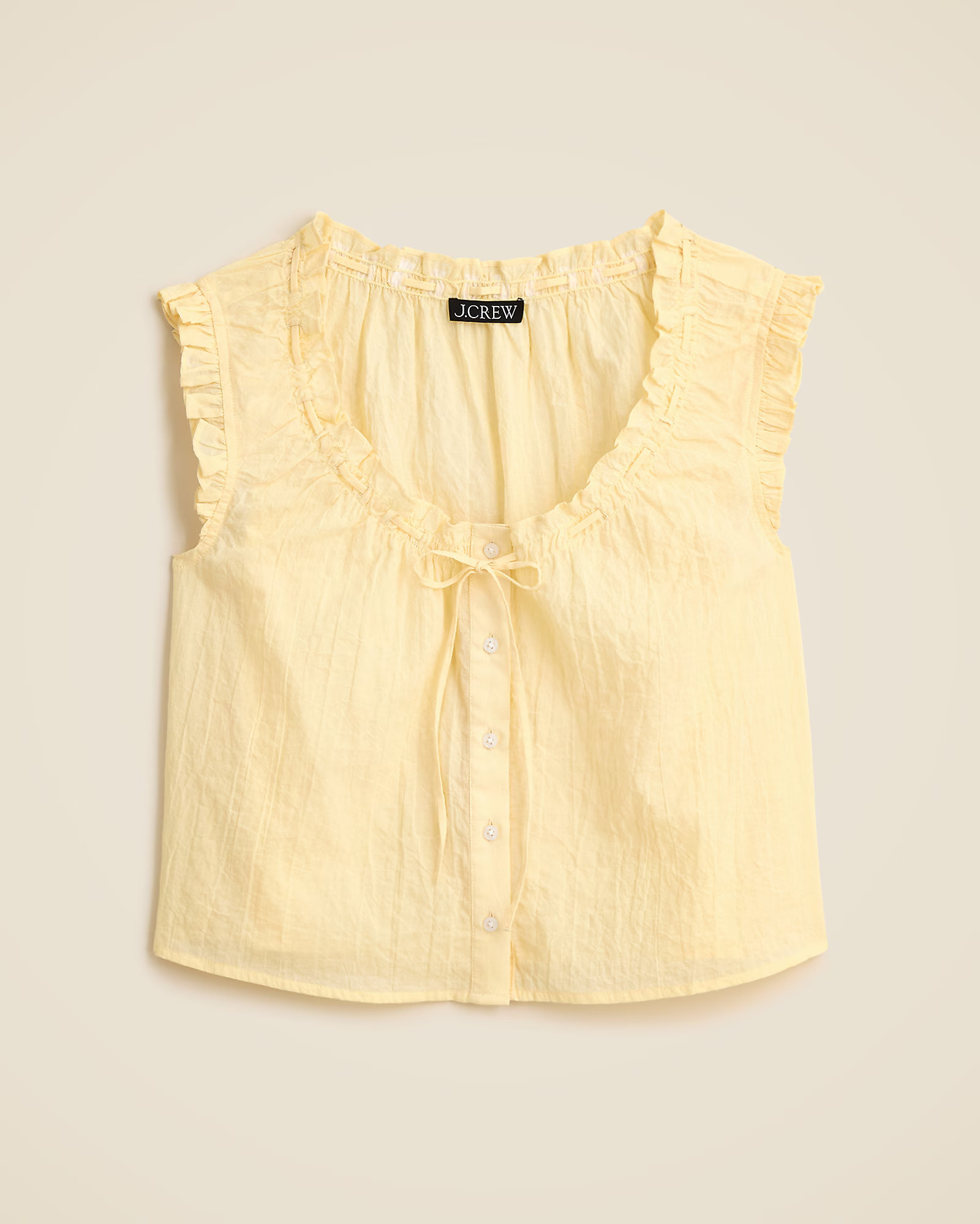 Ruffle-trim button-up top | J. Crew US