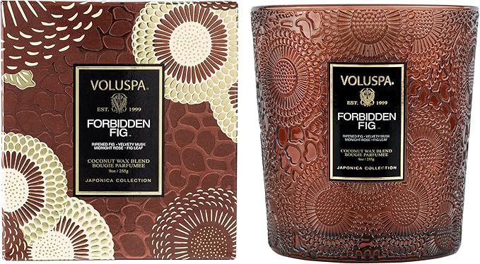 Voluspa Forbidden Fig, Classic Boxed Candle, 9 oz, 60 Hour Burn Time, All Natural Wicks and Cocon... | Amazon (US)