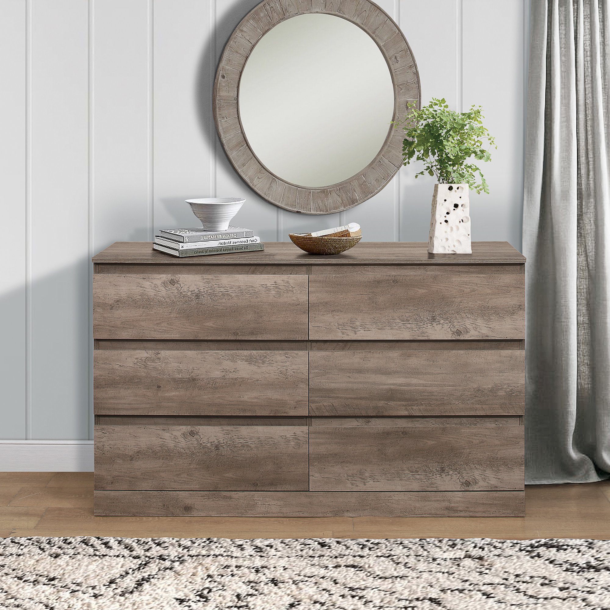 Brindle 6-Drawer Dresser, Gray Oak, by Hillsdale Living Essentials | Walmart (US)
