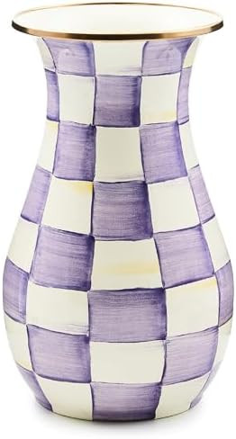 MACKENZIE-CHILDS Enamel Vase, Unique Flower-Vase Decor for Living Room, Tall, Purple-and-White Vi... | Amazon (US)