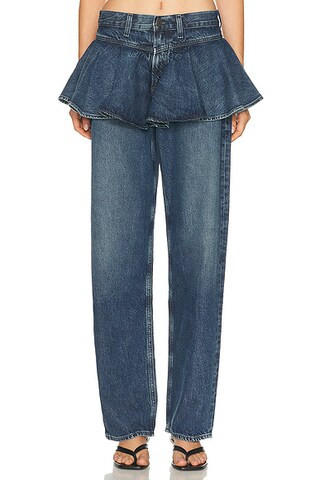 AGOLDE Peplum Jeans in Peak - Blue. Size 27 (also in 26, 28). | FWRD 