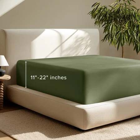Bare Home Fitted Sheet - 22" Extra Deep Pocket - Premium 1800 Collection - Twin-XL, Cypress | Walmart (US)