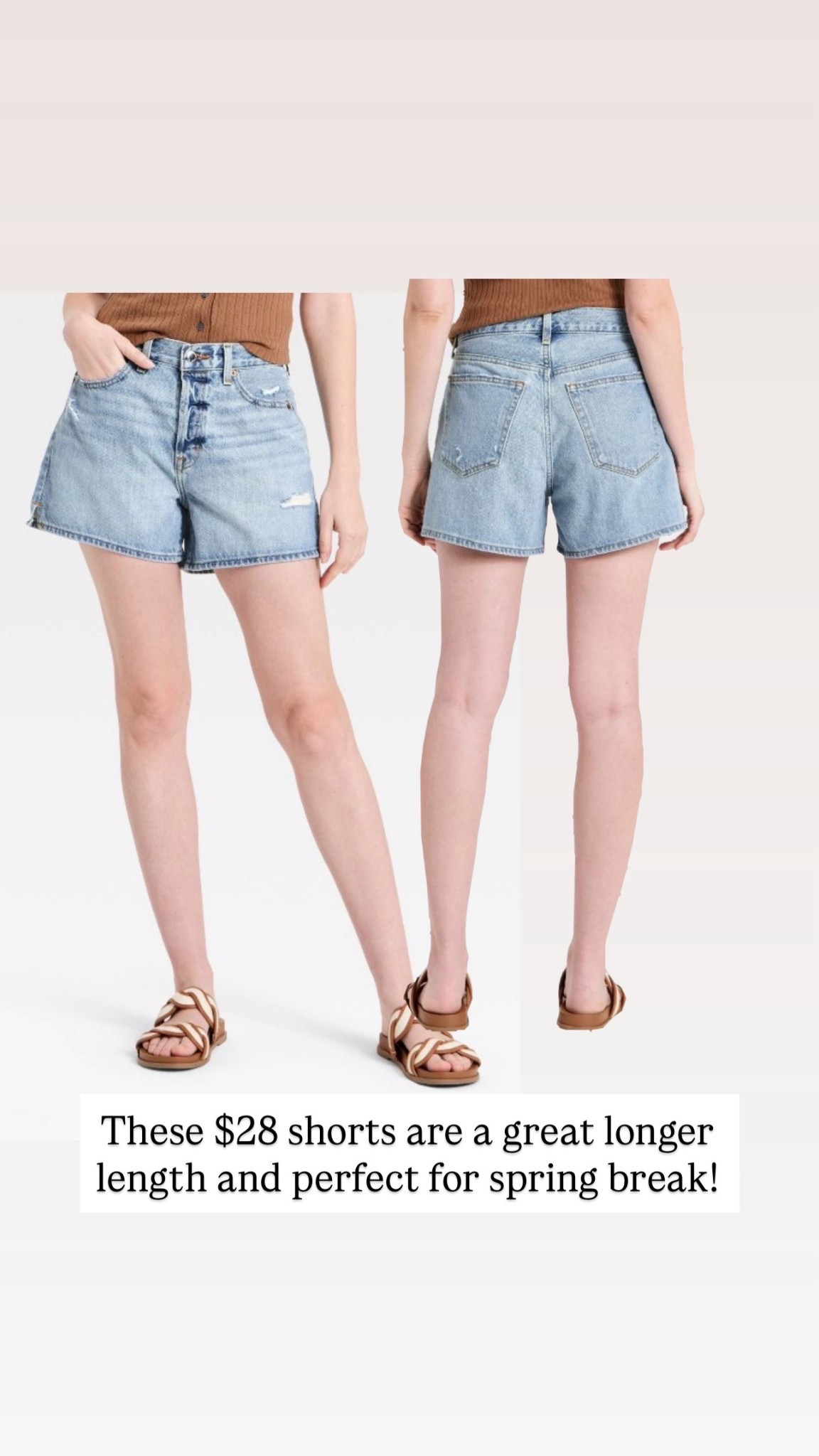 These jeans are perfect for spring break or summer! They’re a nice long short 
