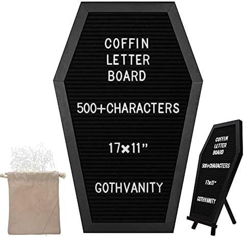 Amazon.com : Gothvanity Coffin Letter Board - Halloween Decorations - Gothic Changeable Letter Bo... | Amazon (US)