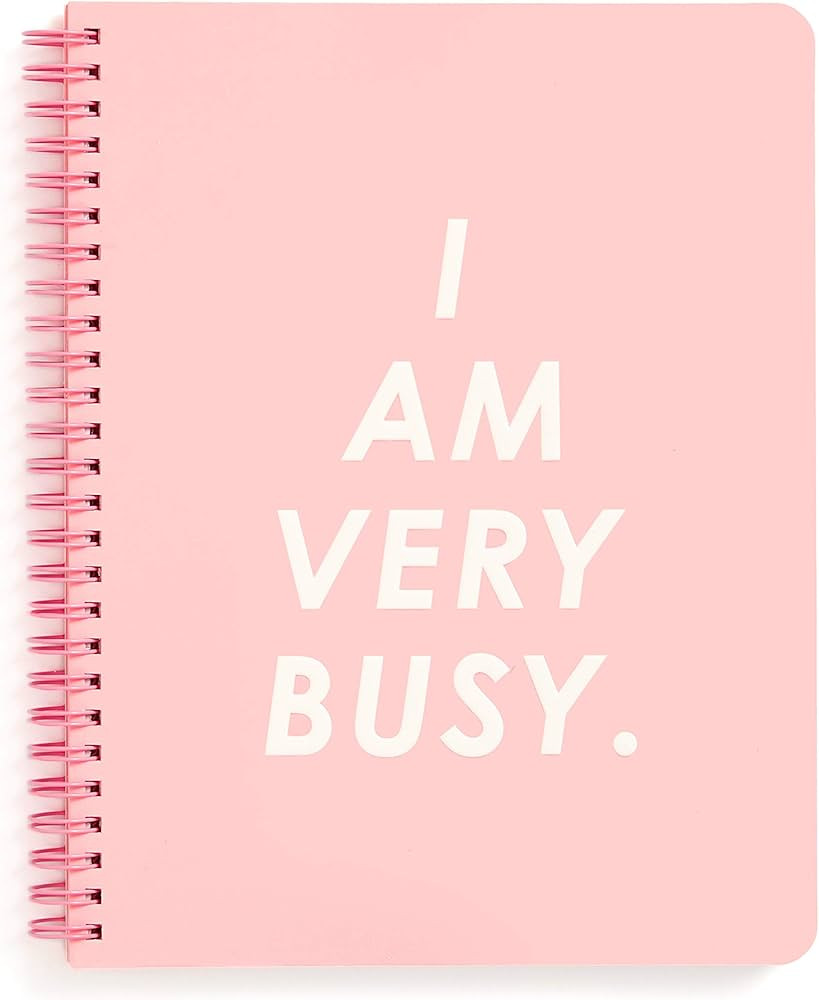 ban.do Rough Draft Mini Spiral Notebook, 9" x 7" with Pockets and 160 Lined Pages, I Am Very Busy | Amazon (US)