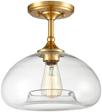 Amazon.com: Modern Clear Glass Globe Ceiling Lights Brass Flush Mount Ceiling Lighting : Everythi... | Amazon (US)