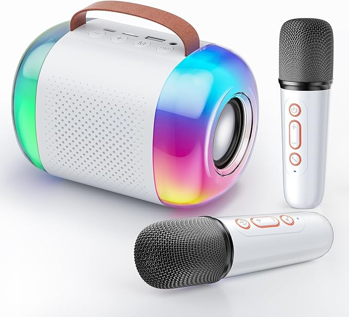Mini Karaoke Machine for Kids - Portable Bluetooth Speaker with 2 Wireless Microphones, Gift for ... | Amazon (US)
