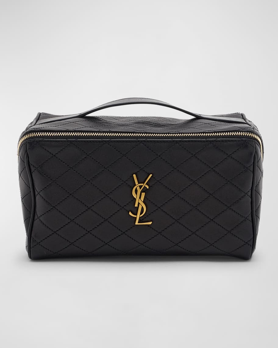 Saint Laurent YSL Quilted Leather Vanity Case | Neiman Marcus