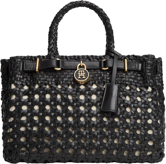 Tommy Hilfiger Women's Icon Small Leather Tote Bag With Zipper | Amazon (US)