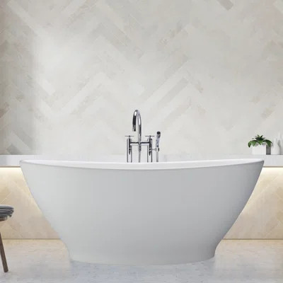 MTI - Elise - Freestanding Air Bath Tub - White/Gloss - 62.25X36X25 | Wayfair Professional