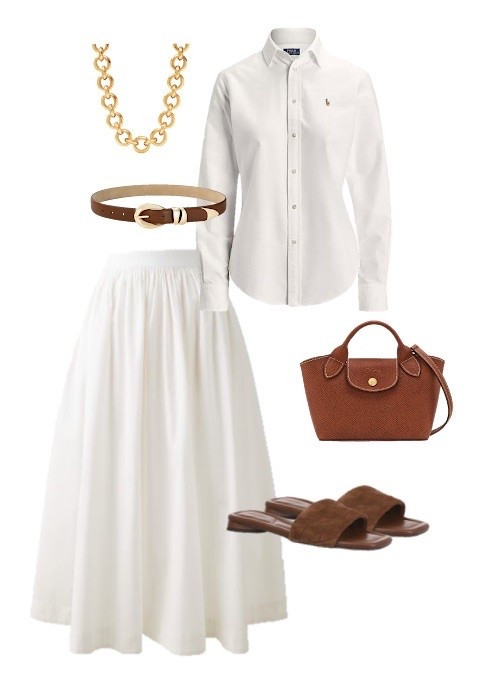 White maxi skirt outfit 
Country concert outfit 
White midi skirt 
Brown bag 
Summer outfit 
Choker necklace 
White tank white button down shirt 
White button up shirt 
Brown sandals 
Brown belt

#LTKSeasonal #LTKSaleAlert
