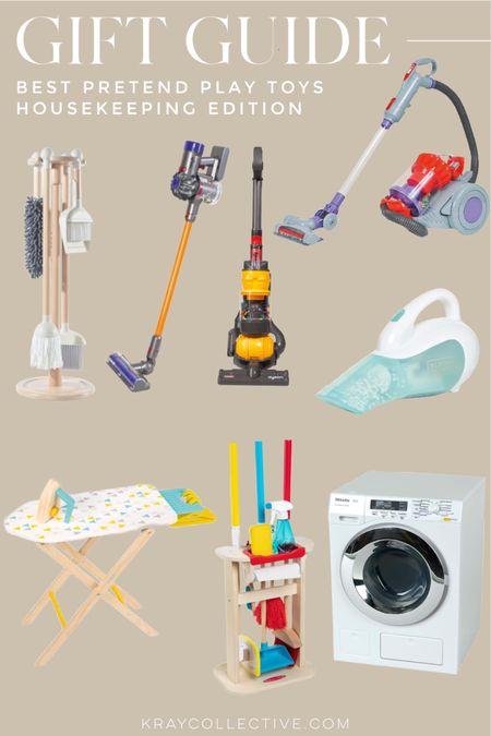 The best pretend play toys for toddlers and kids who love to clean.  there’s toy vacuums, toy Dyson, a pretend play ironing, board, and laundry machine, and so much more.  

Pretend play housekeeping  | best pretend play toys| best cleaning toys | holiday gifts for toddlers | gifts for toddlers

#GiftsForToddlers #BestPretendPlayToys #PretendPlayToys #CleaningToys #PretendPlayHousekeeping #PretendPlayCleaning