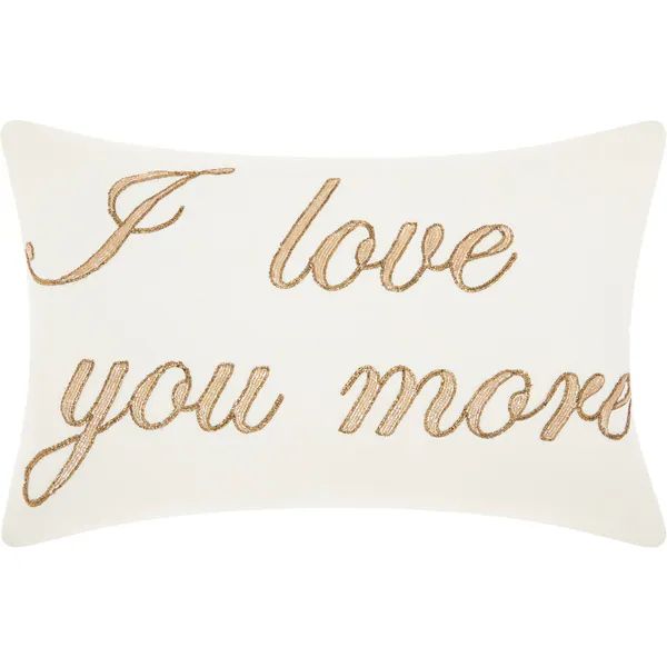 Mina Victory Luminecence "I Love You More" Throw Pillow by Nourison (14-Inch X 20-Inch) | Bed Bath & Beyond