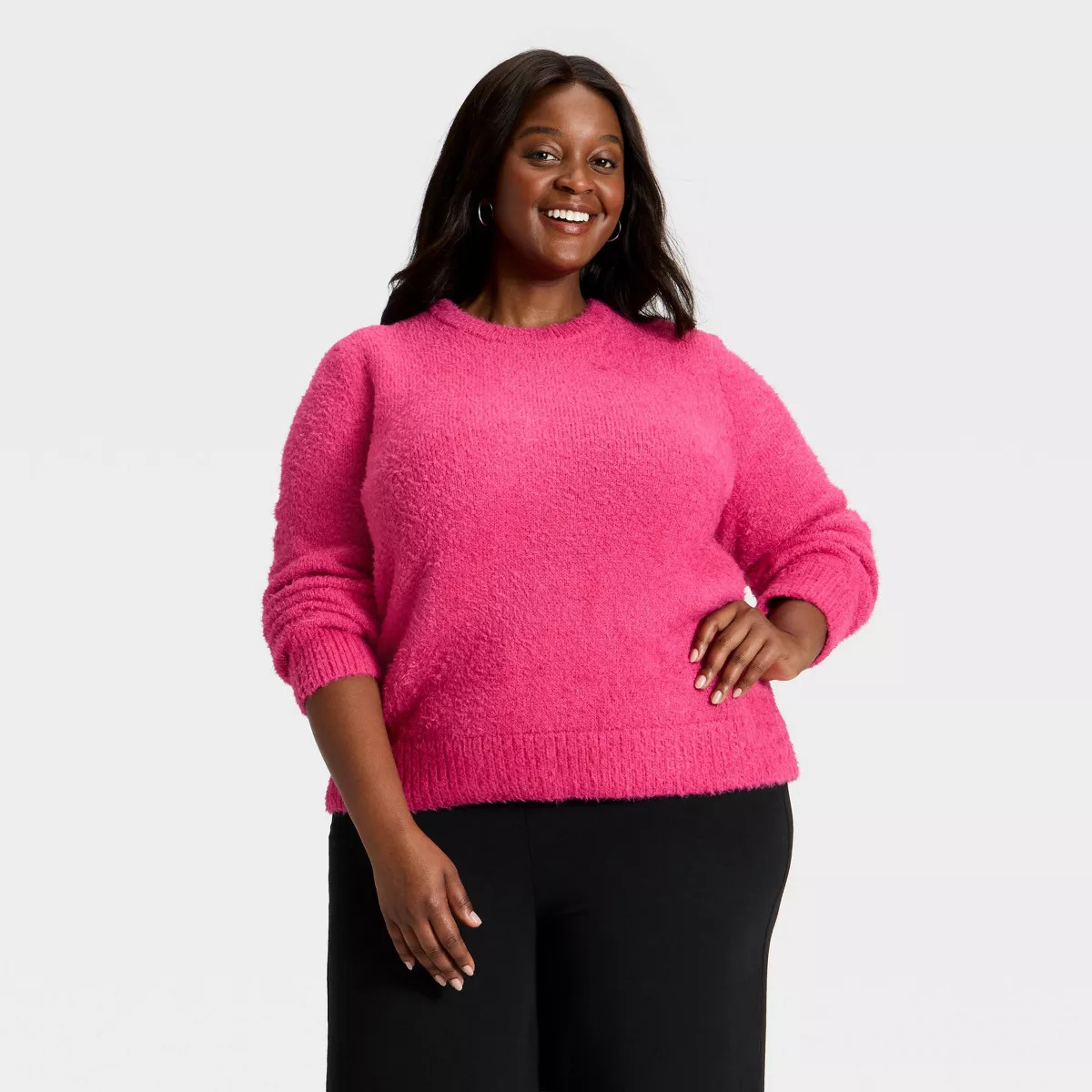 Women's Long Sleeve Fuzzy Pullover Sweater - A New Day™ | Target