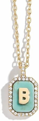 BaubleBar Initial Necklace - Dainty Gold-Plated Personalized Letter Pendant Necklace, Small Dog T... | Amazon (US)