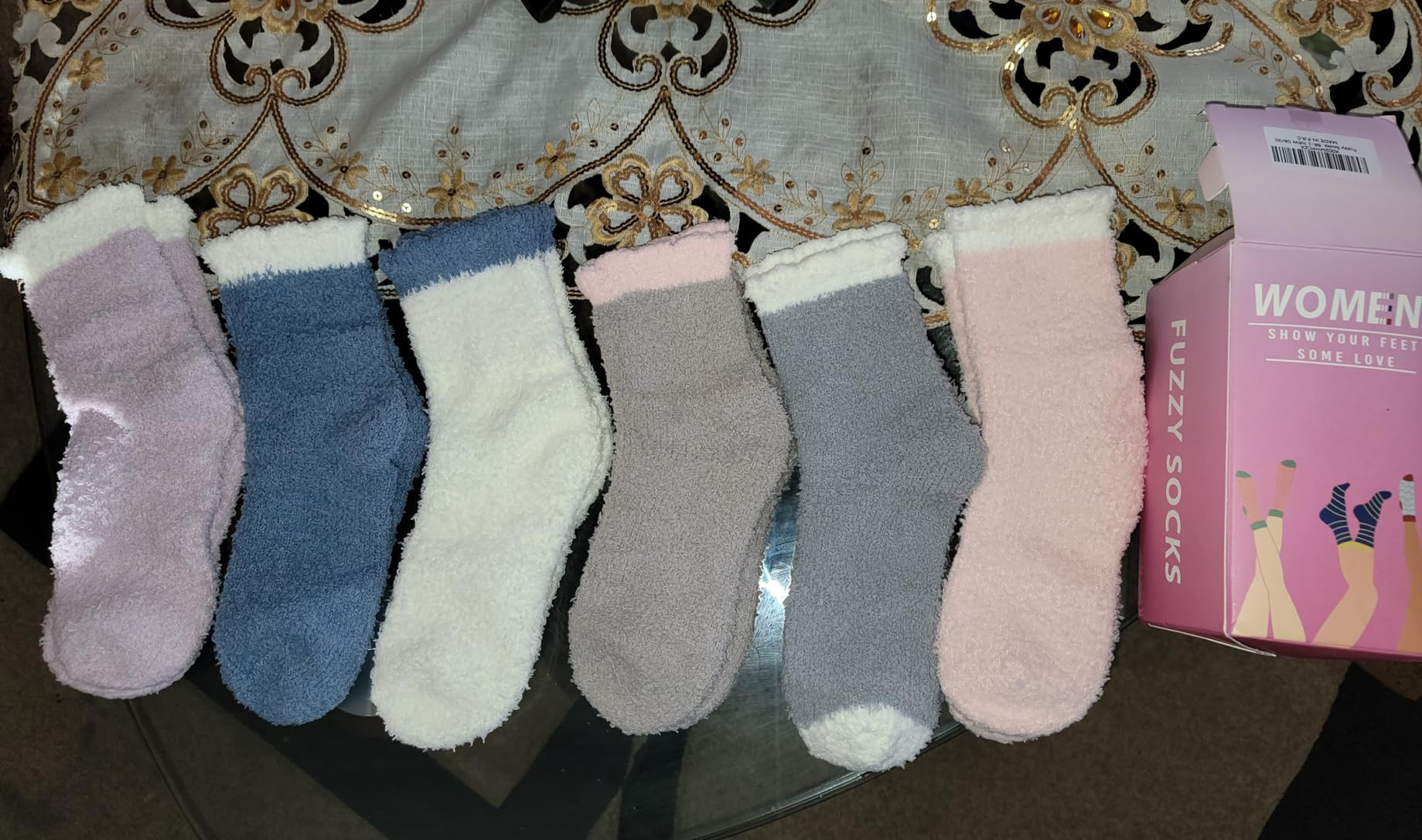 TEHOOK Warm Cozy Valentines Gifts for Women-Fuzzy Socks Soft Cozy Fluffy Slipper Winter Warm Plus... | Amazon (US)