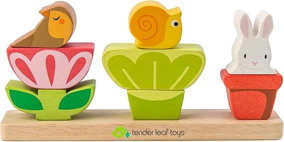 Tender Leaf Toys - Garden Stacker - My First Baby Wooden Animal Shape Sorter Puzzle Set - STEM Le... | Amazon (CA)